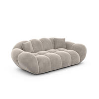 2-SITZER-SOFA Liva Sand Samtstoff - Sandfarben, Textil (200/70/93cm) - VAROYAL