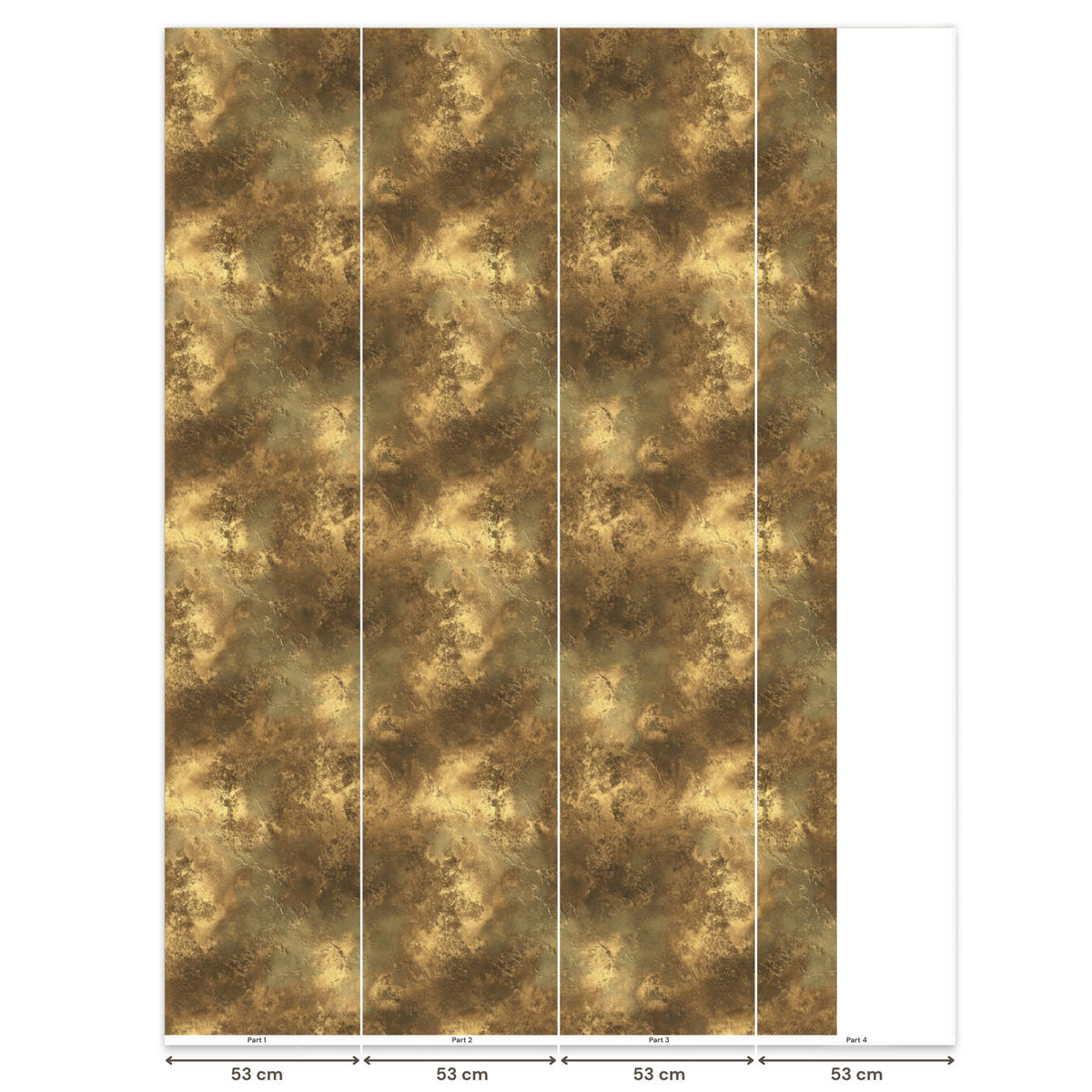TAPETE - Antik - Metallic-Look - Gold - 180x280 cm - Messingfarben, Papier (180/280cm) - OnlyWow
