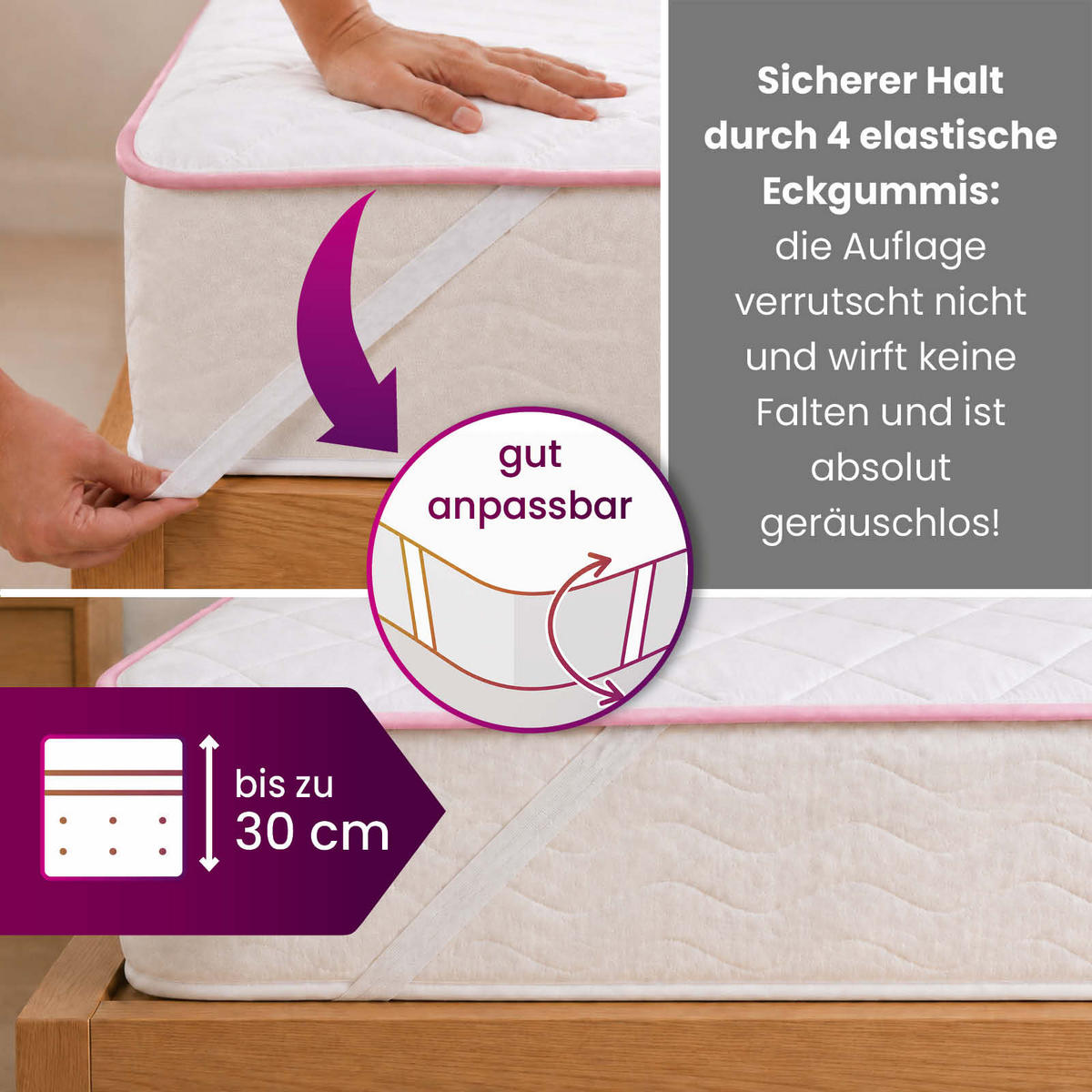 MATRATZENSCHONER 100x200 Special rosa - Rosa, Textil (100/200cm) - wometo