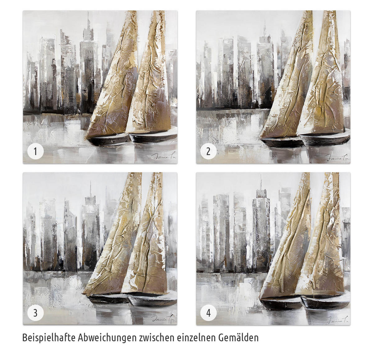 ÖLGEMÄLDE 80/80 cm - Grau, Holz/Textil (80/80cm) - KUNSTLOFT