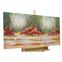 ACRYLBILD HANDGEMALT 120/60 cm - Blau/Rot, Holz/Textil (1.78/60cm) - KUNSTLOFT