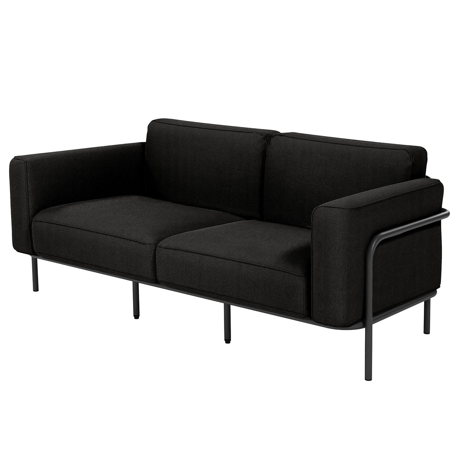 3-SITZER OUTDOOR-SOFA - Schwarz, Textil/Metall (212/76/88cm) - home24