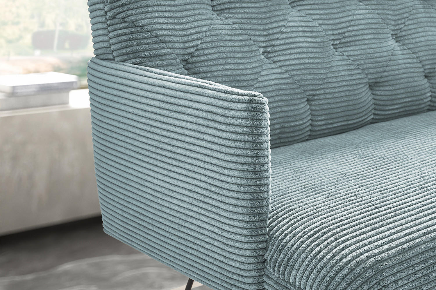 Thumbnail - Kawola Esszimmerbank, Hellblau, Textil, Echtholz, Kufe, 166x85x69 cm, Esszimmer, Bänke, Sitzbänke