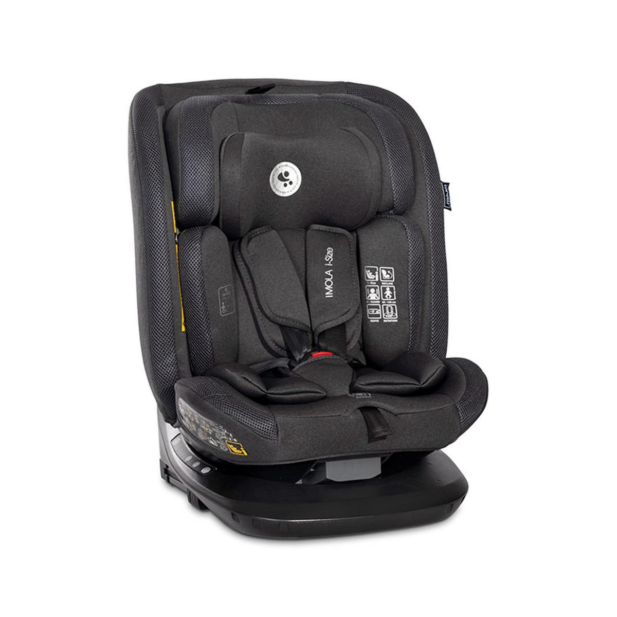 KINDERSITZ Imola i-Size schwarz 40-150 cm Isofix 360 Grad Drehung Top Tether - Schwarz, Kunststoff (46/58/54cm) - Lorelli
