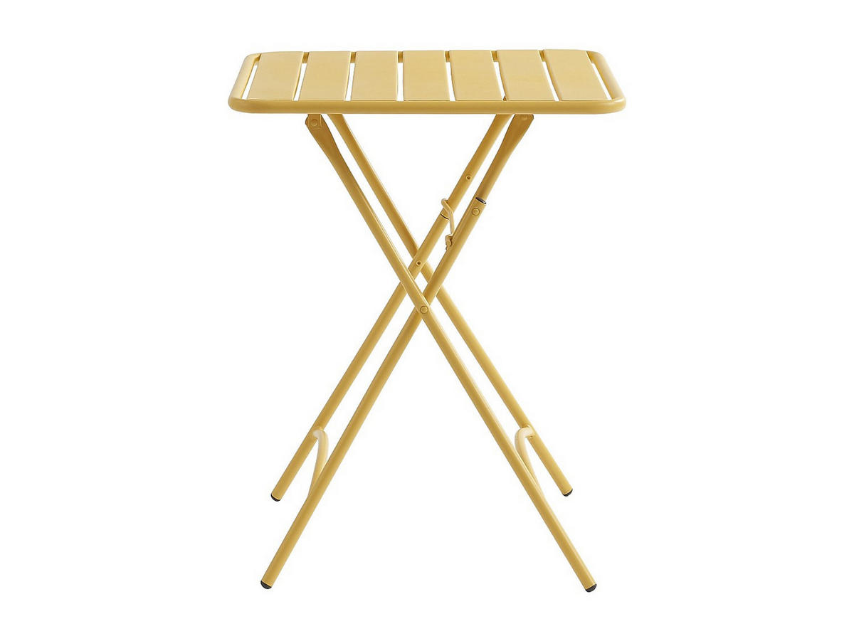 GARTENTISCH - 2 -Sitzer - Stahl - senffarben - MIRMANDE - Gelb, Metall (60/60/73cm) - Vente-Unique