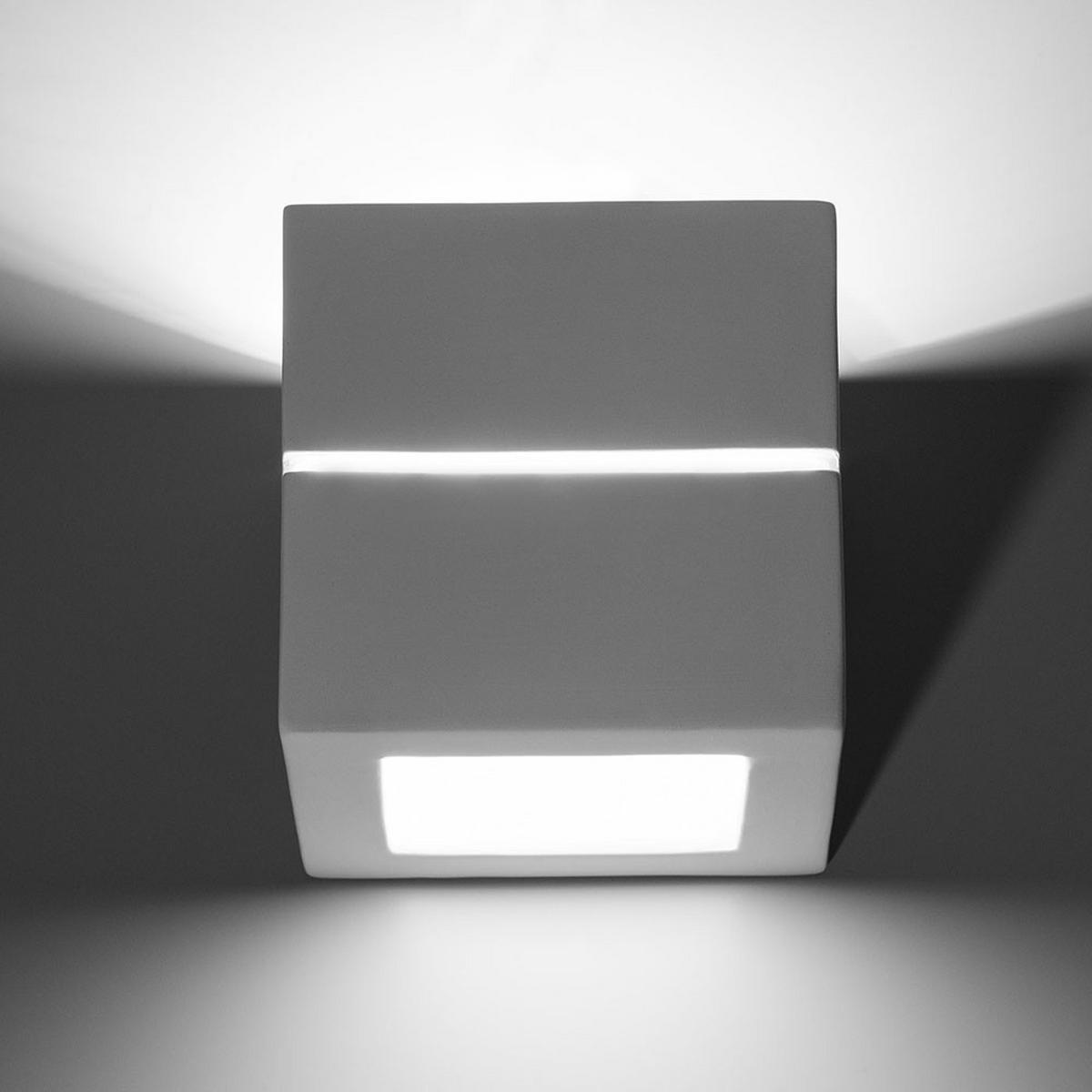 WANDLEUCHTE Keramik Weiß Up & Down Beleuchtung - Weiß, Keramik (15/15/15cm)