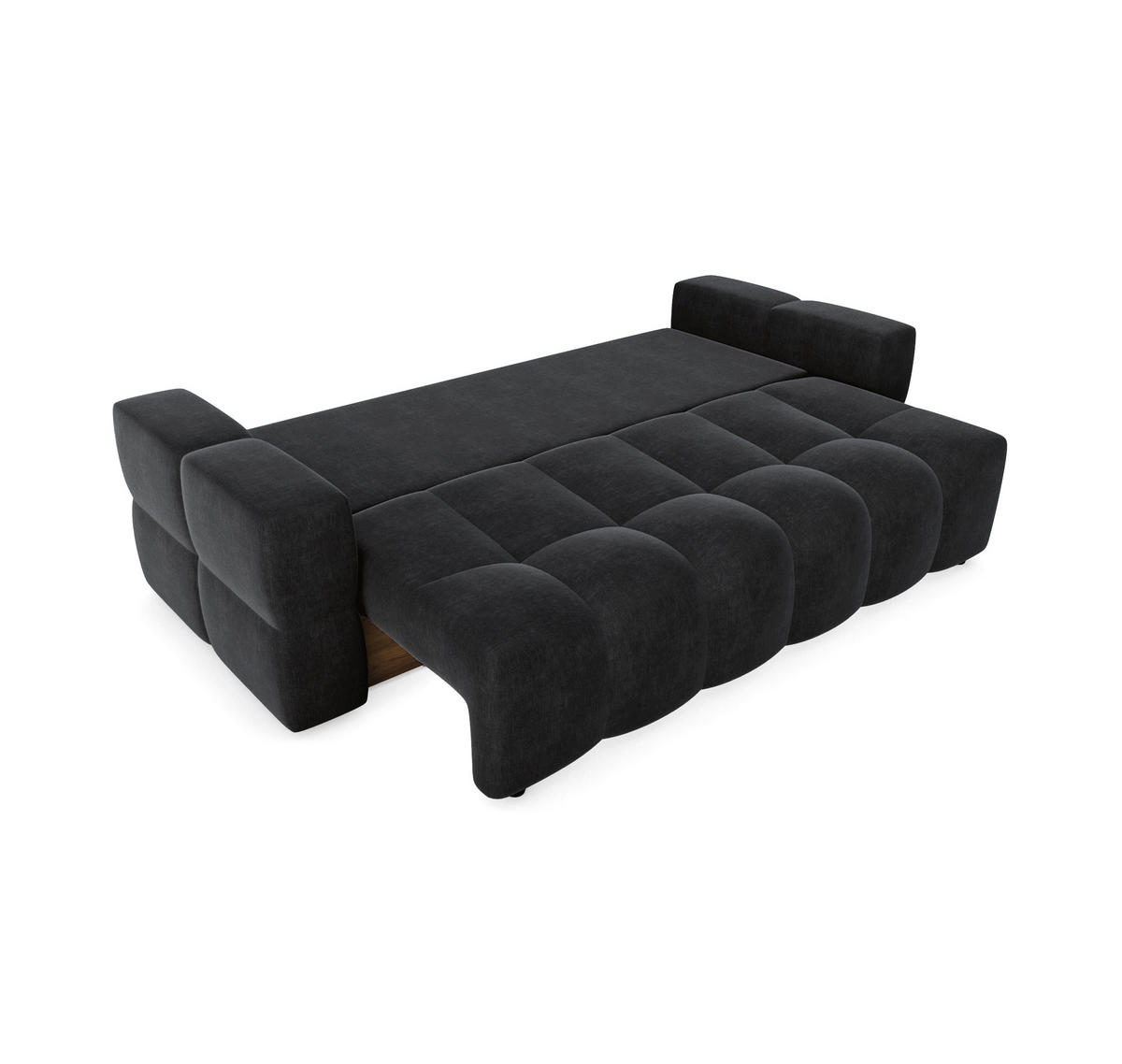 SCHLAFSOFA GERADE Samt Dunkles Anthrazit 247cm - Anthrazit, Textil (247/90/102cm) - Sia Home