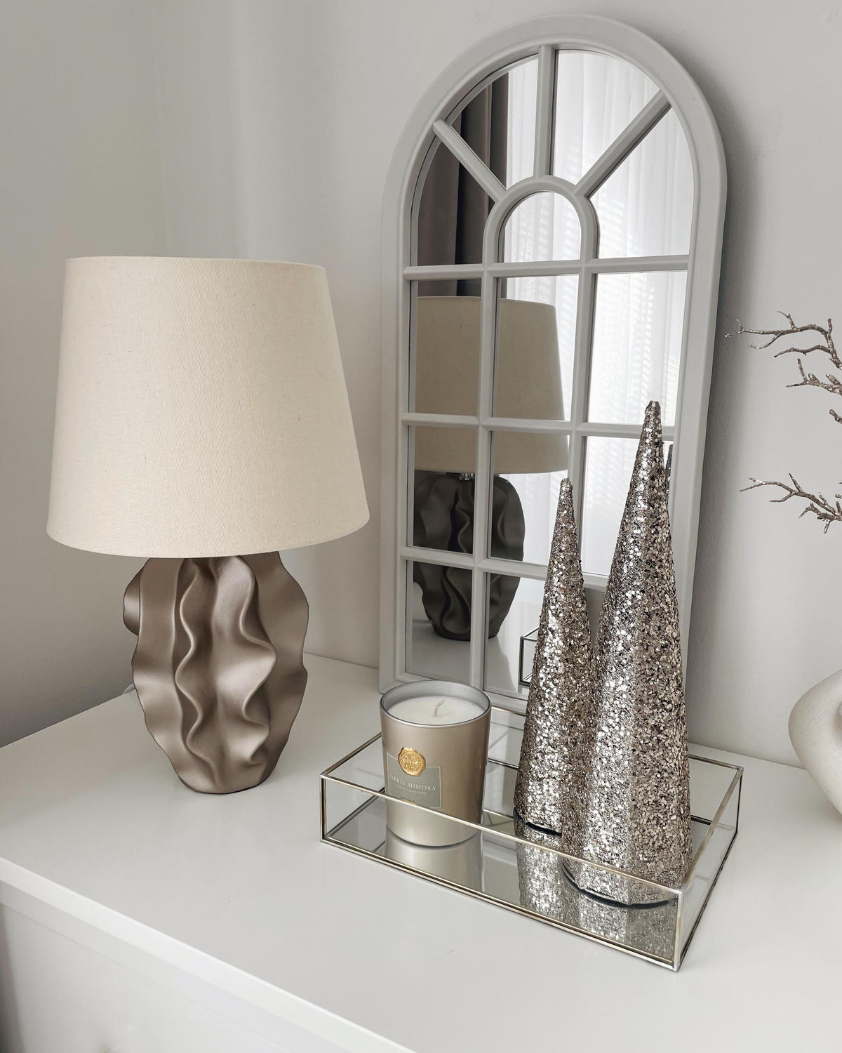 STOLNÍ LAMPA Allika 28/28/46 cm - zlatá, keramika (28/28/46cm) - Beliani