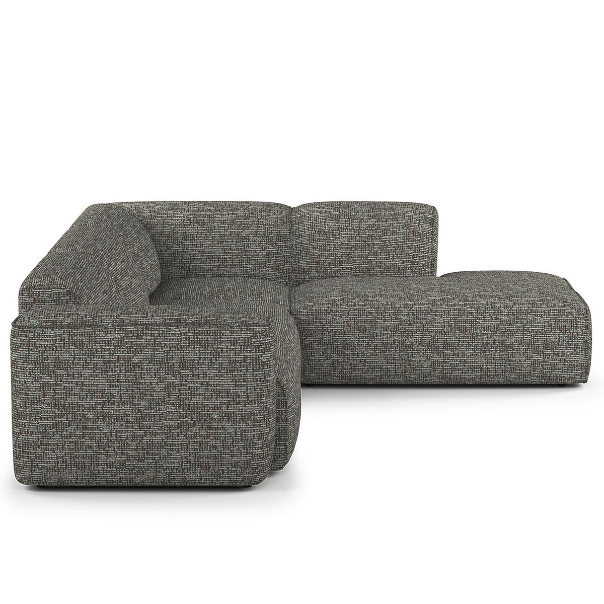 3-SITZER ECKSOFA mit Recamiere - Schwarz/Grau, Kunststoff/Textil (295/231cm) - home24