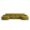 ECKSOFA Cursal Round U-Form, Stoff Salvador, Olive - Olivgrün, Holz (364/166cm) - Kaiser Möbel