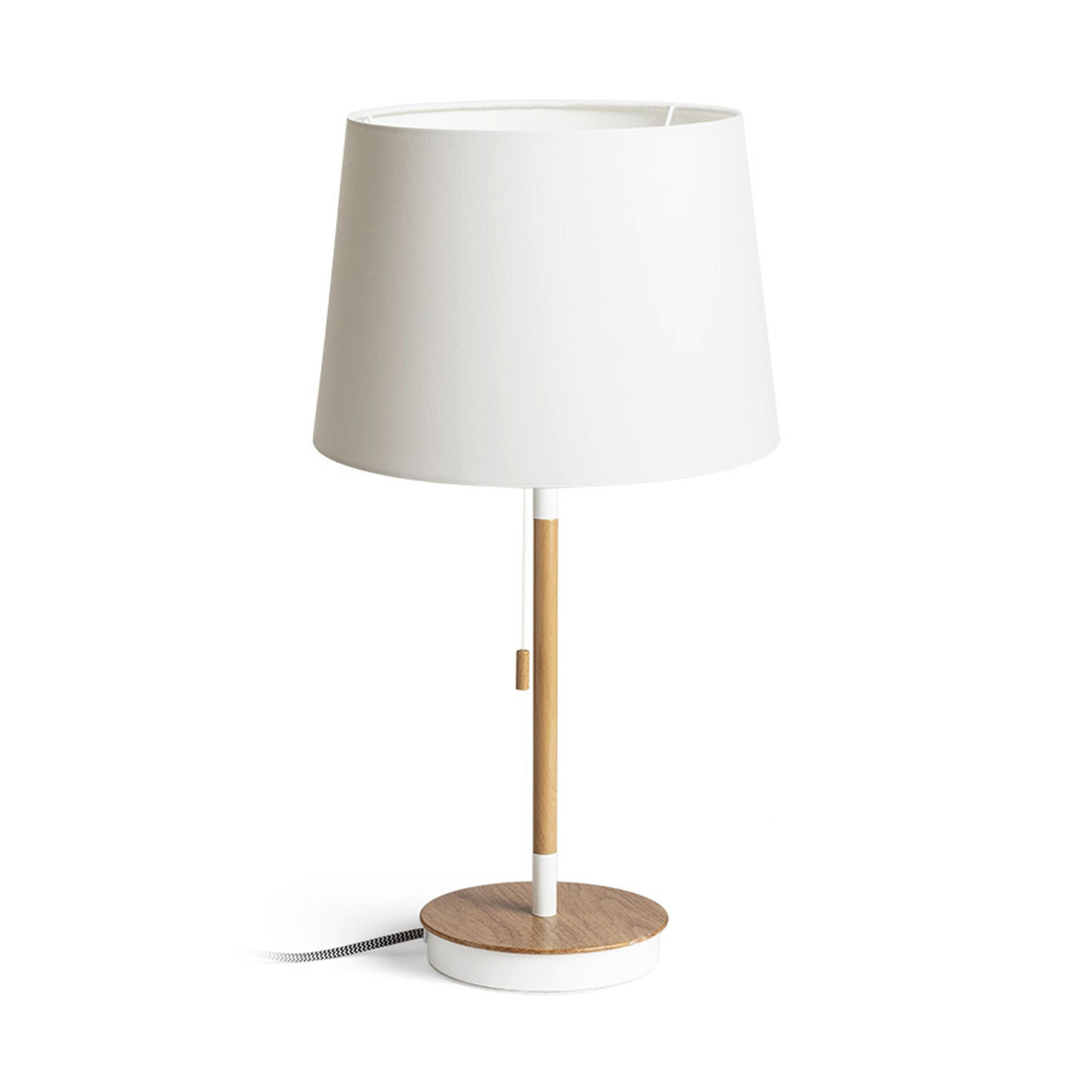 TISCHLEUCHTE KEITH/AMBITUS 30 Polycotton weiß 15 W - Weiß, Textil (30/30/55cm) - Rendl