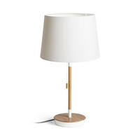 TISCHLEUCHTE KEITH/AMBITUS 30 Polycotton weiß 15 W - Weiß, Textil (30/30/55cm) - Rendl