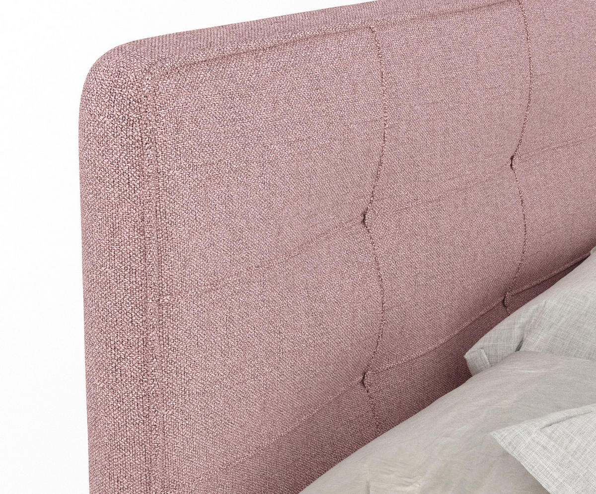 BOXSPRINGBETT Semplice Rosa 140/200 cm - Schwarz/Rosa, Holz/Holzwerkstoff (140/200cm) - Maison de Reve