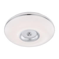 LED DECKENLEUCHTE BOMBA Nickel Matt Weiß - Weiß, Metall (34/34/8.7cm) - Globo Lighting