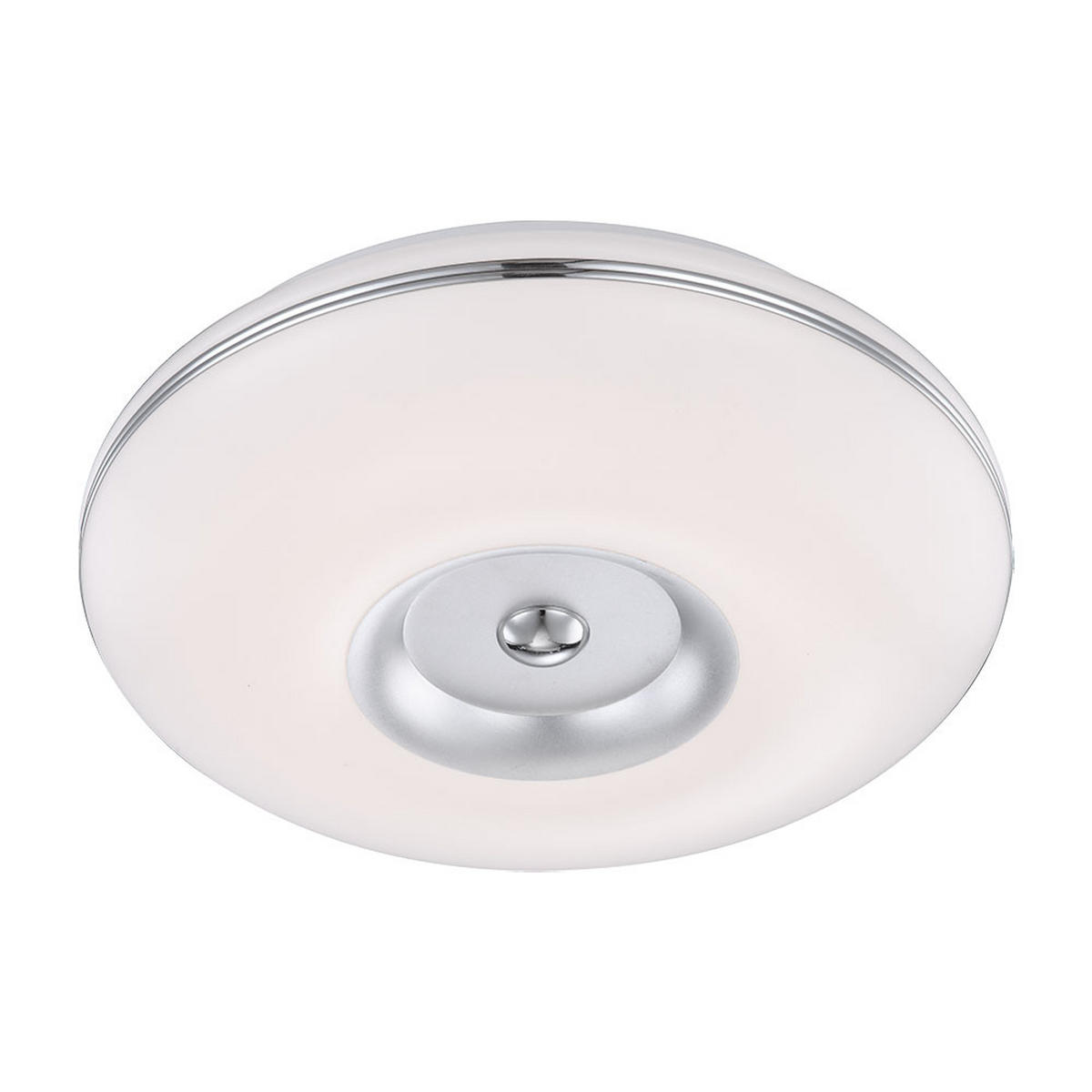 LED DECKENLEUCHTE BOMBA Nickel Matt Weiß - Weiß, Metall (34/34/8.7cm) - Globo Lighting