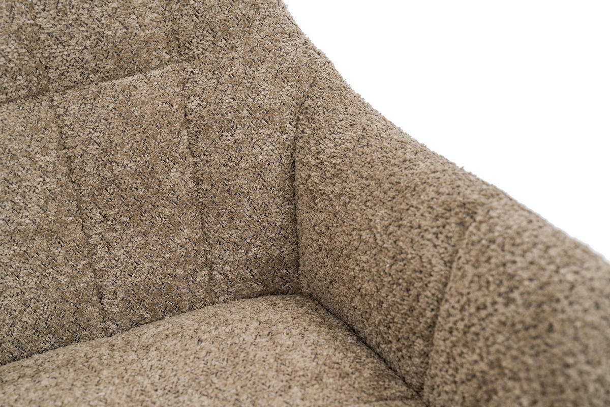 STUHL FANO drehbar gepolsterter mit Steppung - beige - Boucle - Sandfarben/Beige, Textil/Metall (58/83/59cm) - NEW HOME