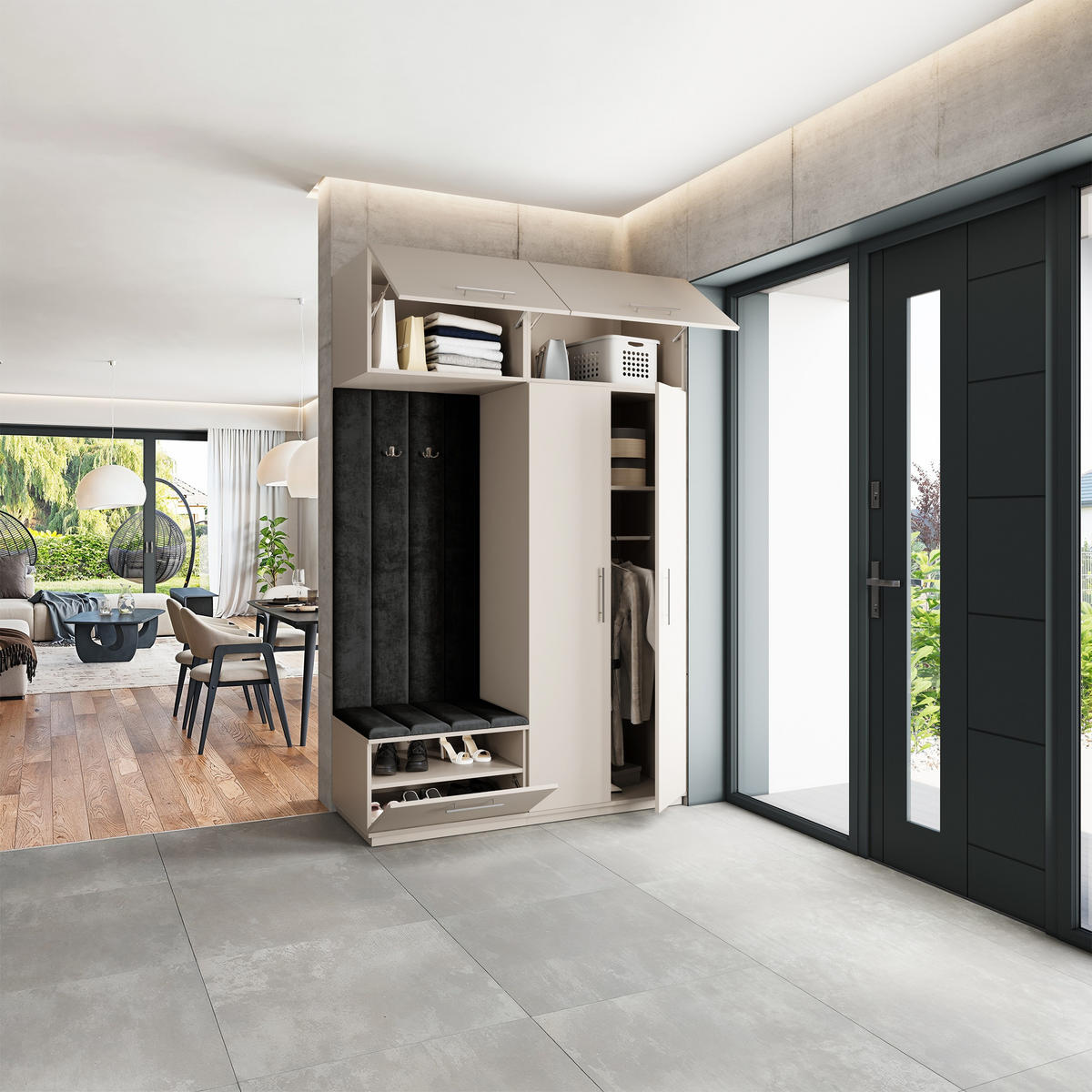 GARDEROBENSCHRANK REMA 150/240/60 cm Modern Kaschmir - Kaschmir, Holzwerkstoff (150/240/60cm) - MASSENO