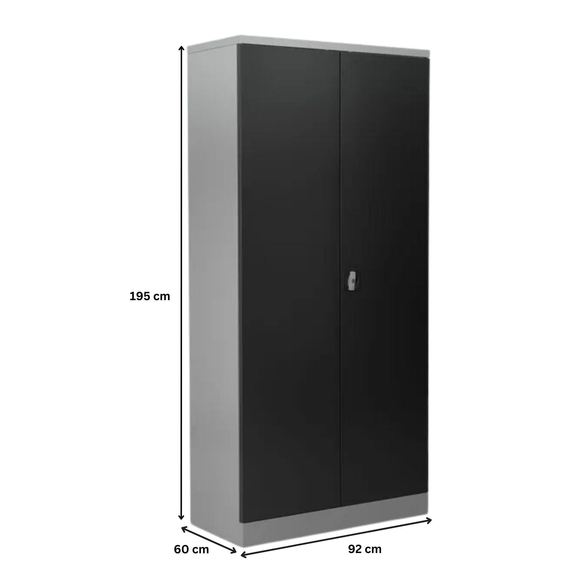 STAHLSCHRANK Bee mit 7 verzinkten Fachböden 195x92x60 cm Korpusfarbe Lichtgrau Frontfarbe Anthrazit - Anthrazit, Metall (92/195/60cm)