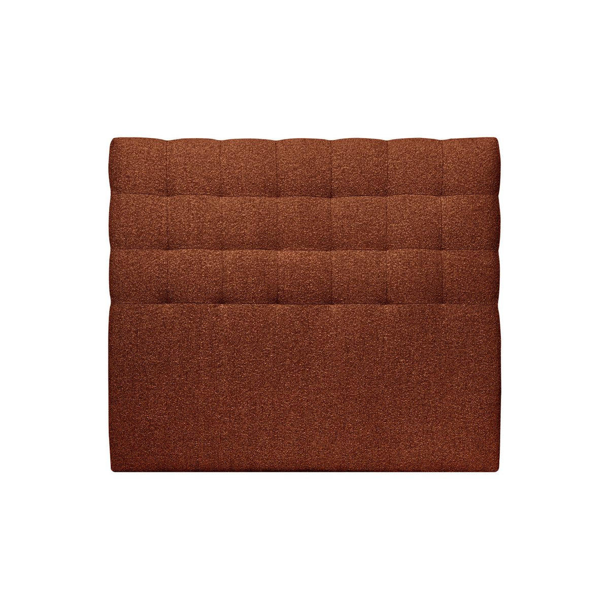 KOPFTEIL gepolstert - Gesteppt – Terrakotta-Bouclé-Stoff - 200 cm - Beige/Terracotta, Karton/Holz (200/120/10cm) - Sommeil de Plomb