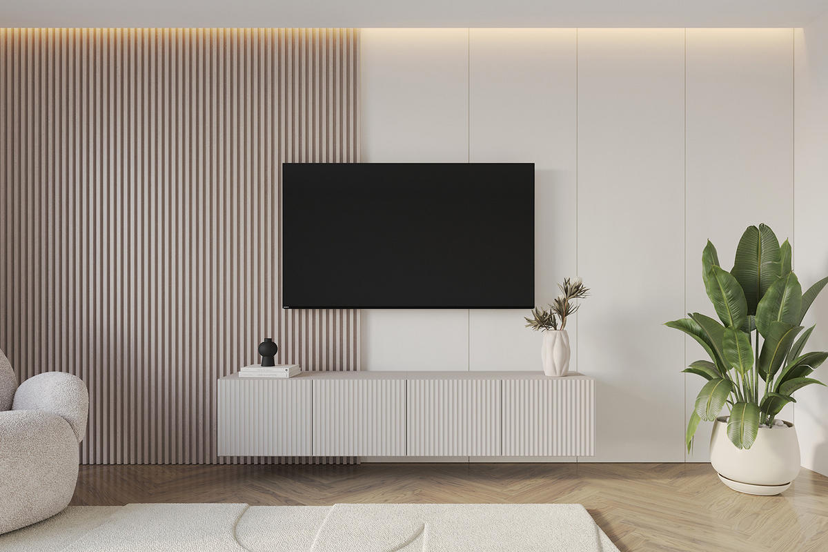 LOWBOARD NOA-2-W 2x100x40x41 cm - Kaschmir - Kaschmir, Holzwerkstoff (200/40/41cm) - ALTDECOR