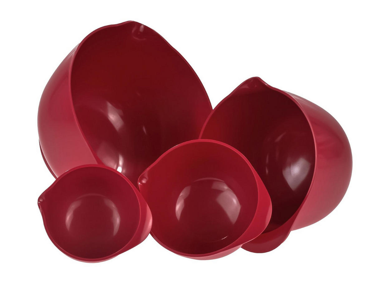 RÜHRSCHÜSSEL-SET Margrethe New rot (4tlg) - Rot, Kunststoff (21/15cm) - Rosti