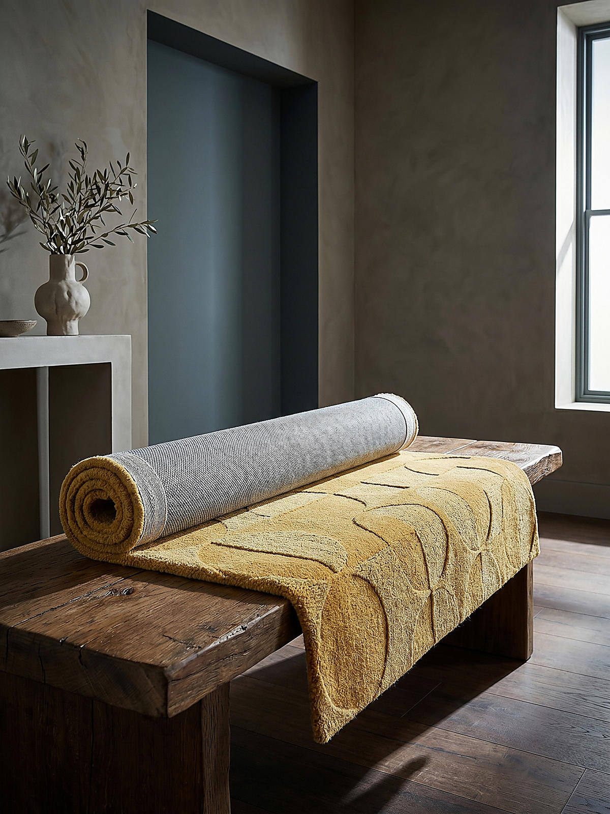 WOLLTEPPICH DEBEN, geometrisch, aus Wolle, Senfgelb, 160 x 230 cm - Gelb, Textil (230/160cm) - KADIMA DESIGN