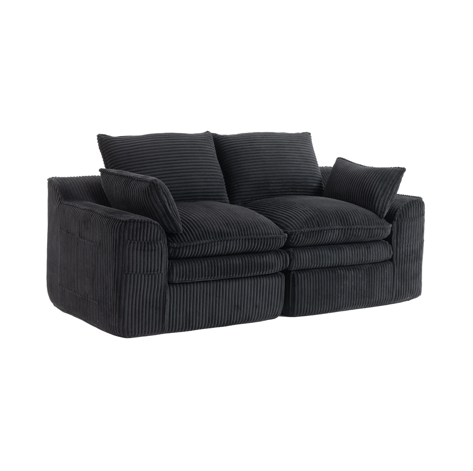Okmyhome 2-Sitzer Schwarz 94x85x191 cm