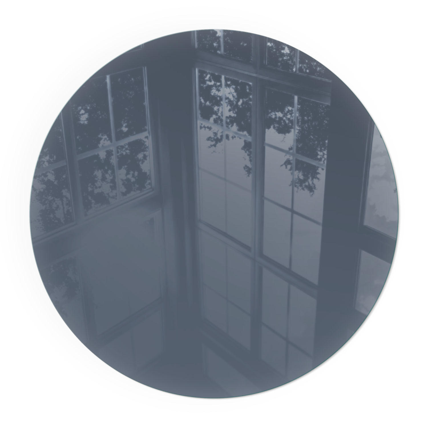 GLASPLATTE für Kamin Ø 80 cm - Dunkelblau, Glas (80/80/0.4cm) - TULUP