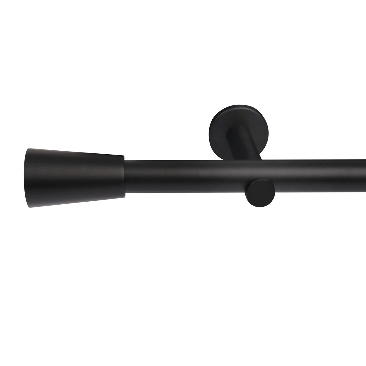 GARDINENSTANGE auf Maß 1-lauf Wandmontage Kegel 510cm - Schwarz, Metall (510cm) - Deco-Raum