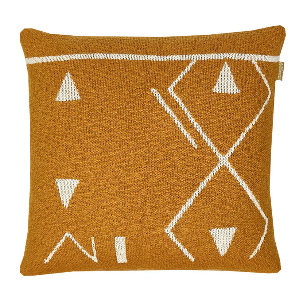 DEKOKISSEN Fantasie gestrickt Gelb 50x50 - Gelb, Textil (50/50/12cm) - Malagoon