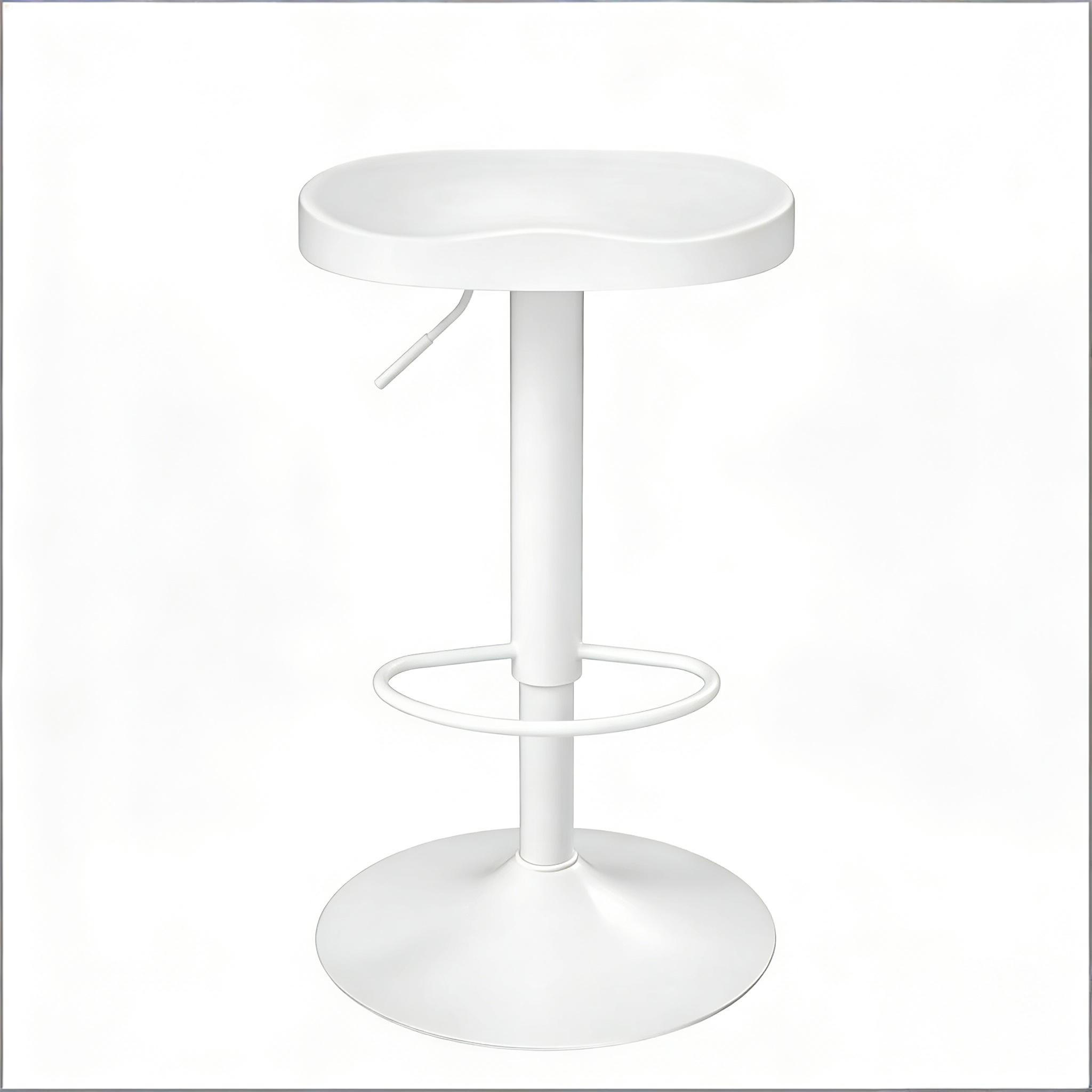 BARHOCKER 1er-Set Weiß Drehbar & Höhenverstellbar aus Massivholz - Weiß, Holz (41.5/81/31.5cm) - PANGIVO