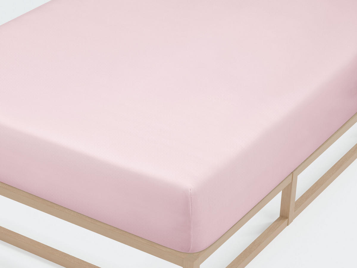 SPANNBETTTUCH Jersey rose, 180x200 cm - 200x220 cm - Rosa, Textil (200/220cm) - biberna