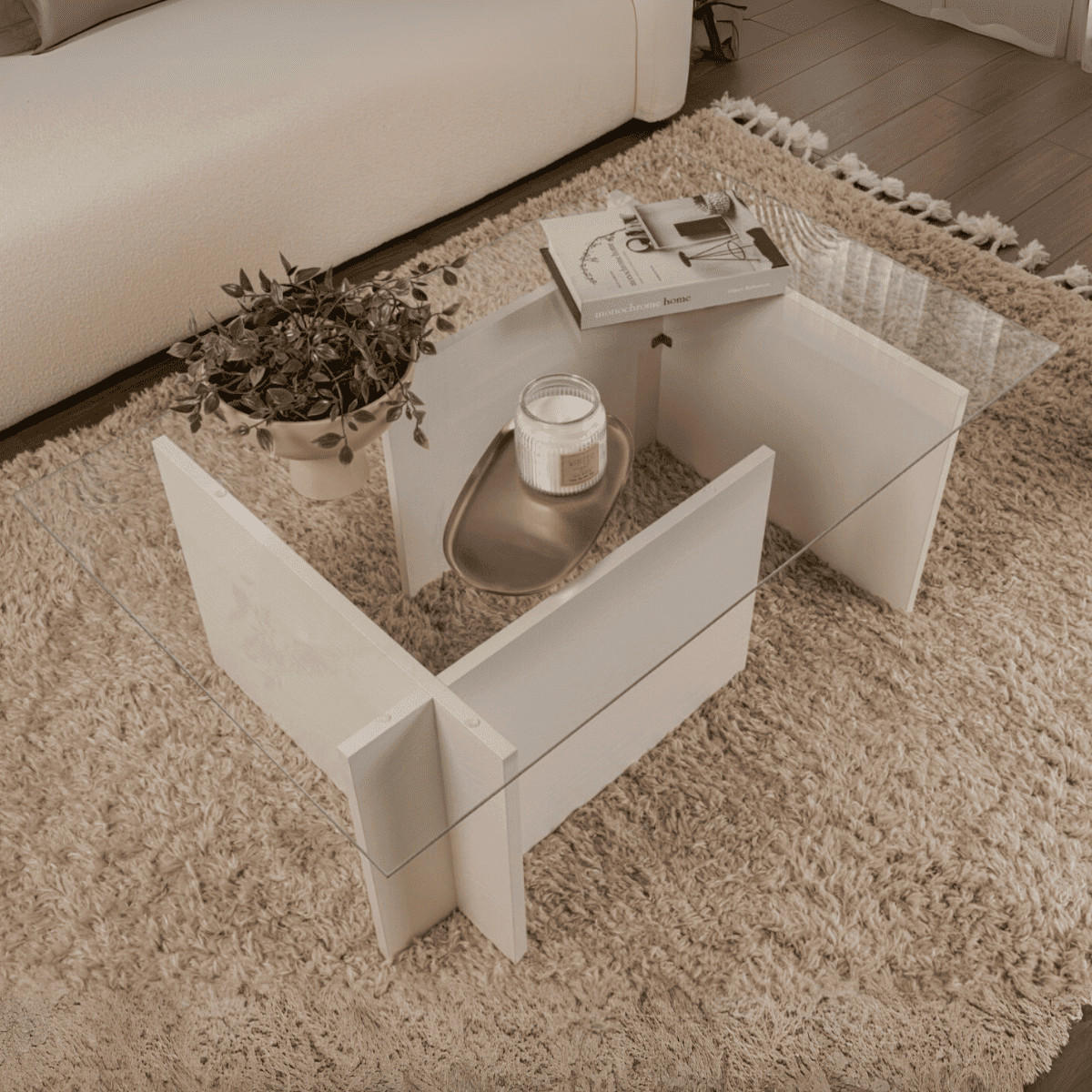 COUCHTISCH vetrino Bois blanc - Weiß, Holzwerkstoff (70/65/40cm) - Calicosy