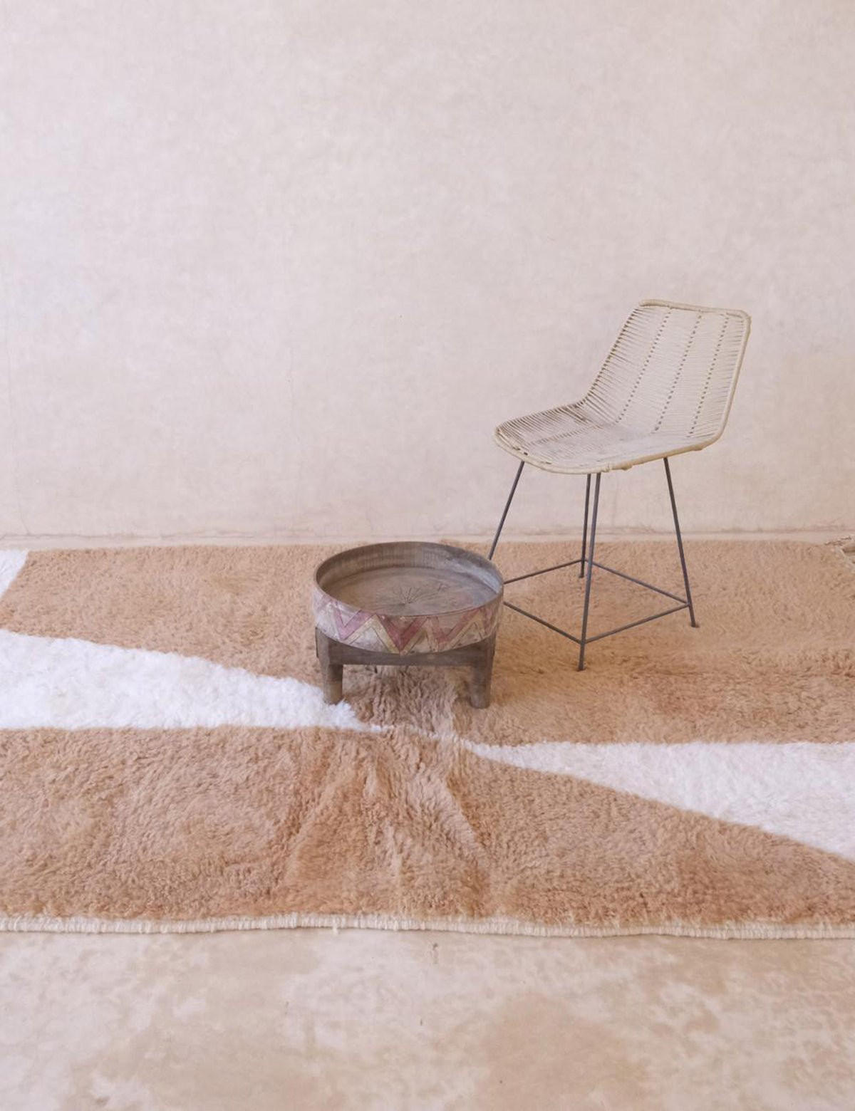 BERBERTEPPICH Ethno schlicht Wolle 165x 267 cm - Braun, Naturmaterialien (165/267cm) - AFK Living