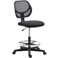 STUHL 59/61/93-113 cm, höhenverstellbar (Sitz 50–70 cm), Mesh-Rücken, Schaumstoffpolster, schwarz - Schwarz, Kunststoff (61/113/59cm) - Redom