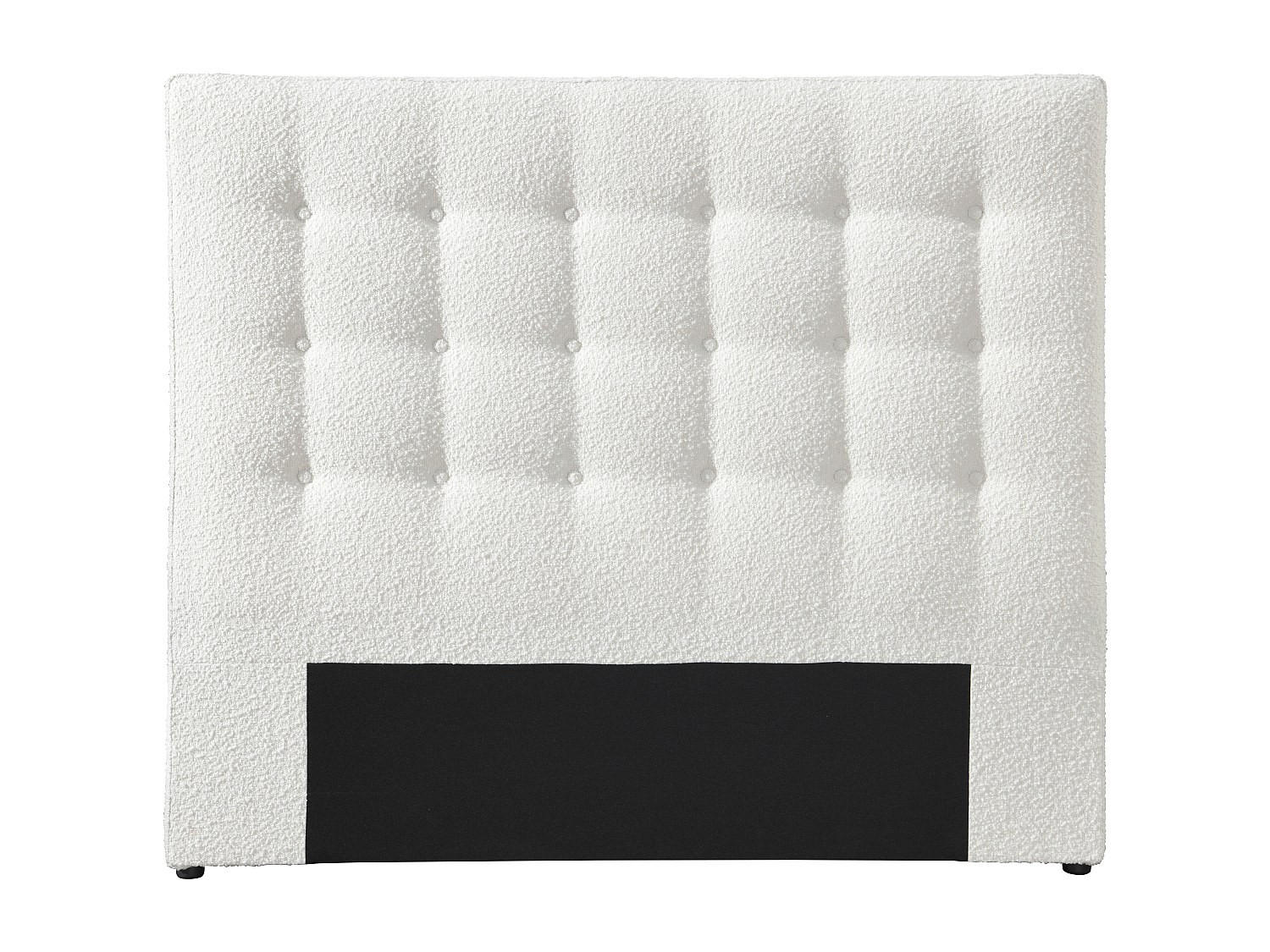 POLSTER-BETTKOPFTEIL - 140 cm - Bouclé-Stoff - Weiß - FRANCESCO - Weiß, Textil (144/125/9.5cm) - Vente-Unique