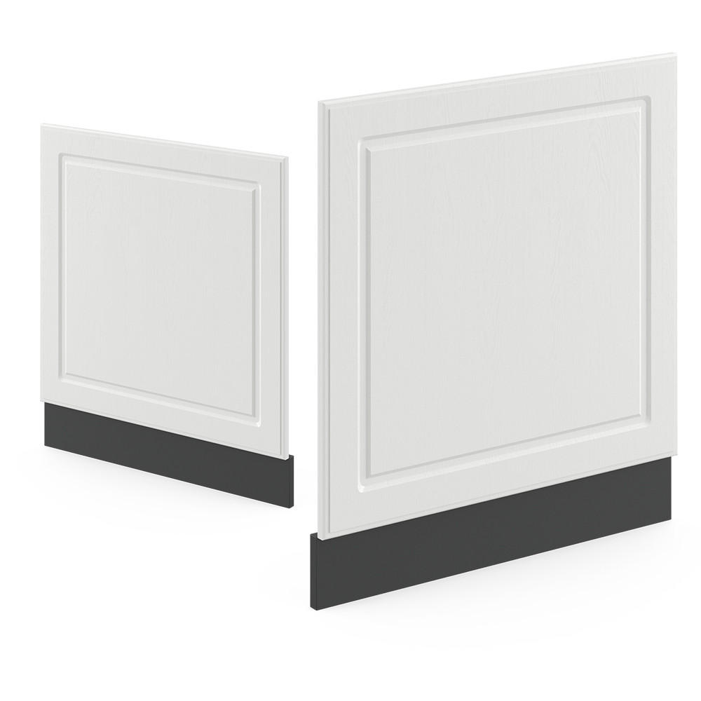 FRONTBLENDE R-Line Weiß Landhaus 60 cm ohne AP - Anthrazit/Weiß, Holzwerkstoff (60/57.2/1.6cm) - Vicco