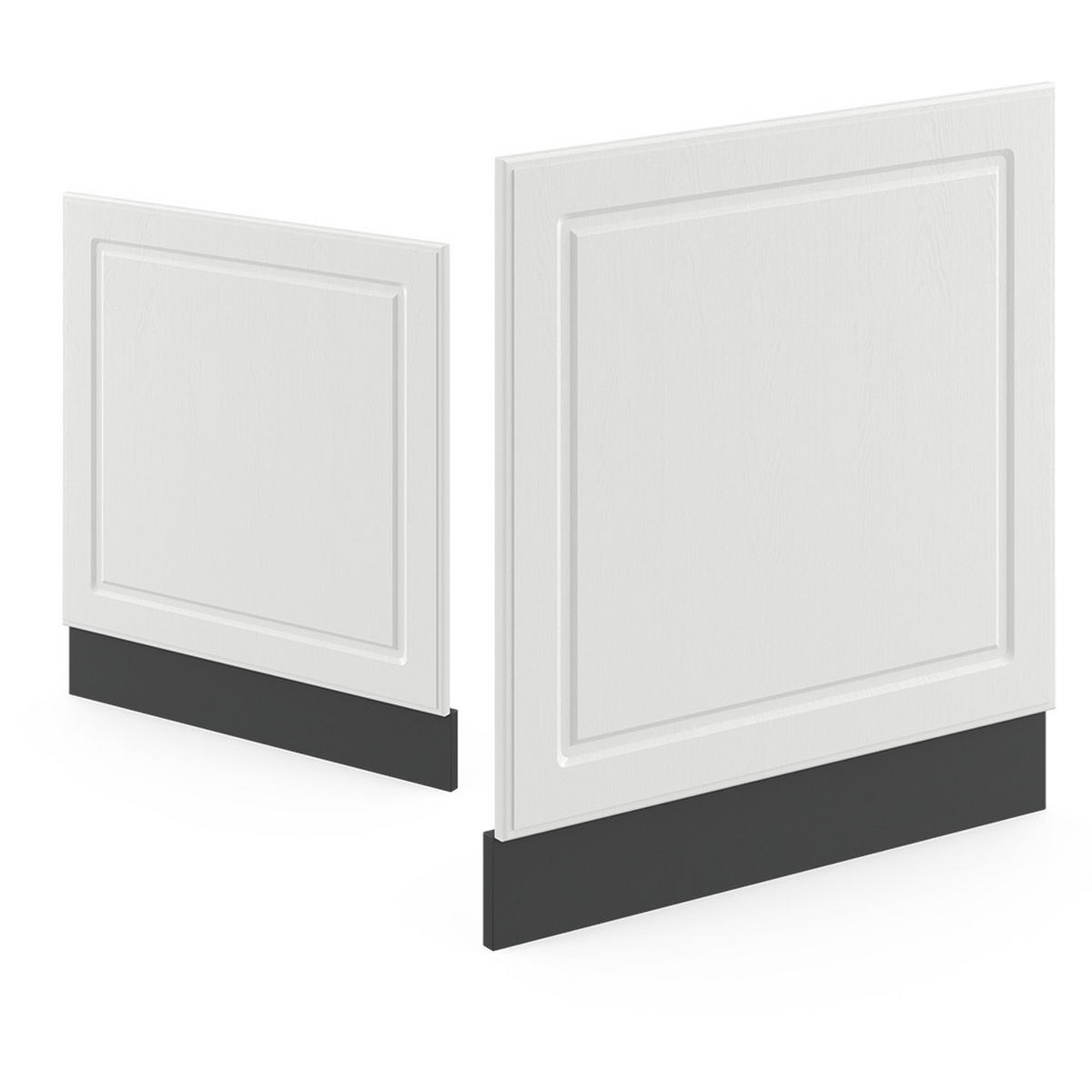 FRONTBLENDE R-Line Weiß Landhaus 60 cm, AP Marmor - Anthrazit/Weiß, Holzwerkstoff (60/57.2/1.6cm) - Vicco