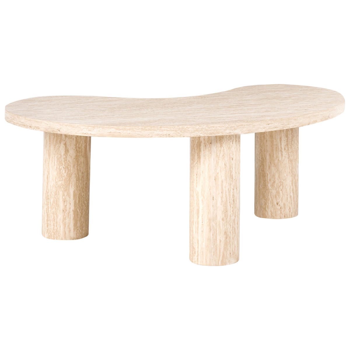 COUCHTISCH 52/90 cm Travertinoptik Travertinoptik Noma - Beige, Holzwerkstoff (52/90/35cm) - Beliani