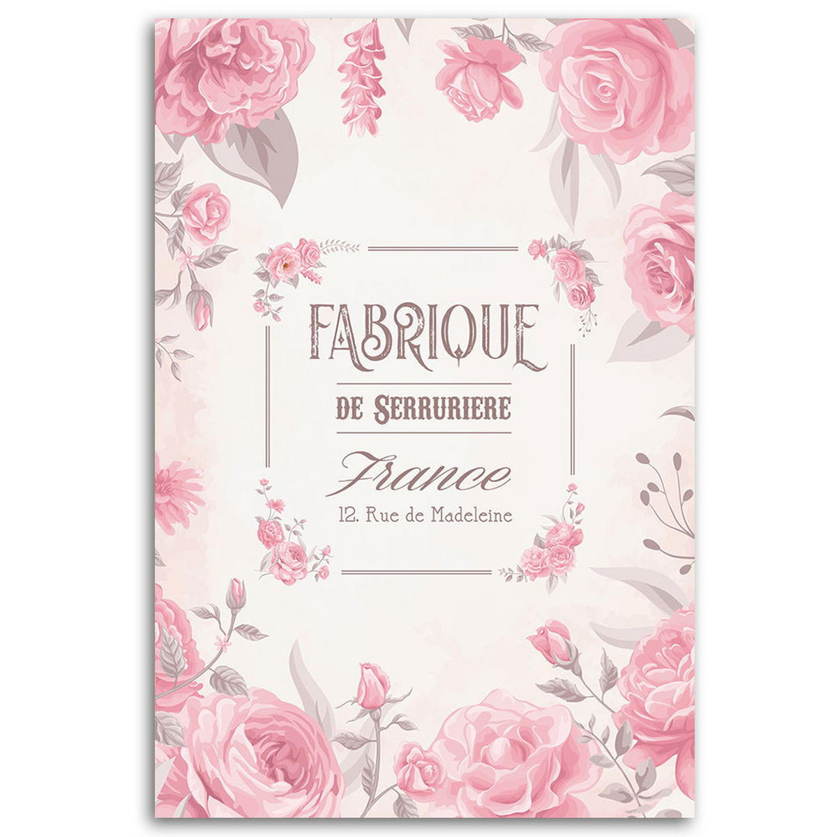 KUNSTDRUCK Rosa 80/120 cm - Pink, Textil (80/120cm) - KUNSTLOFT