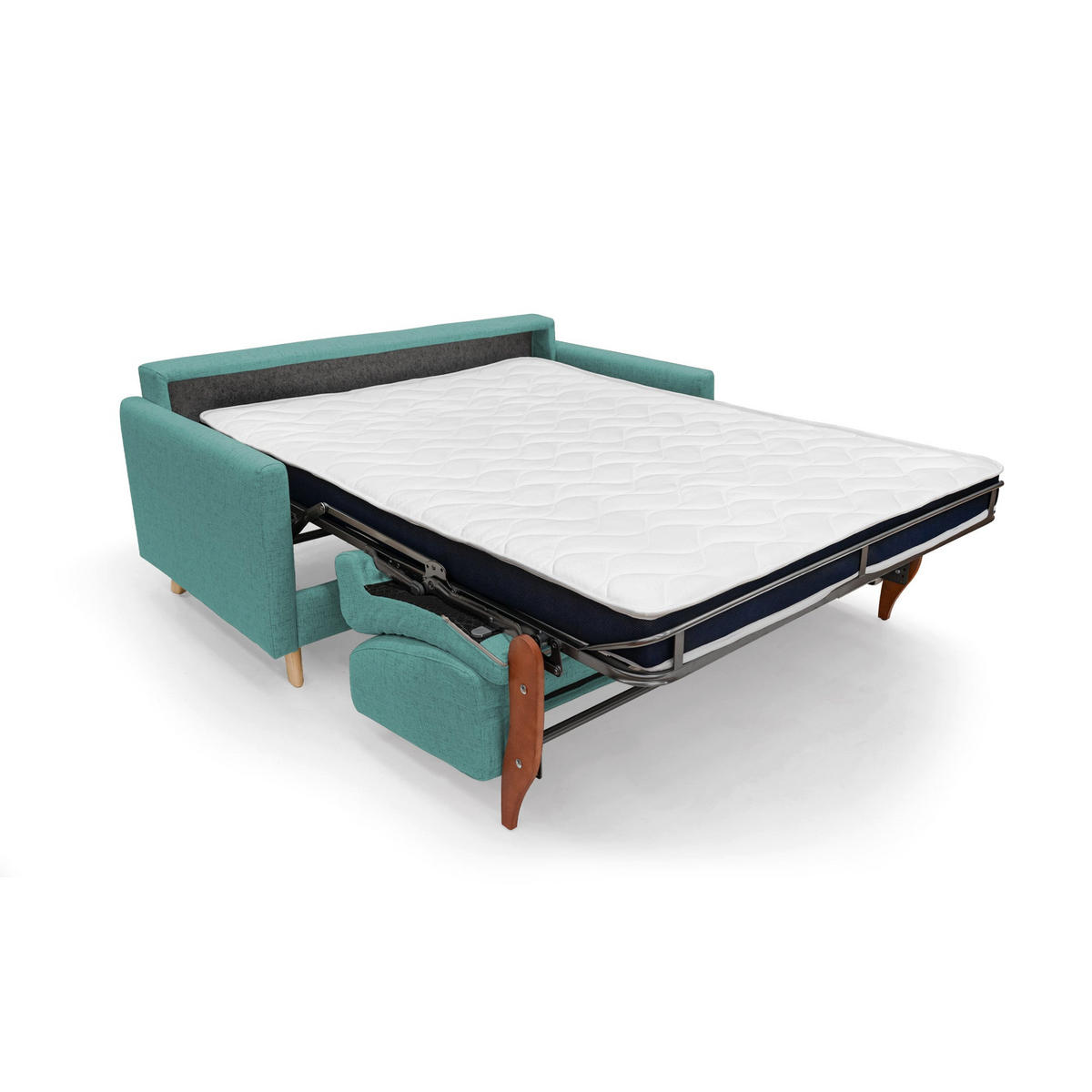 SCHLAFSOFA Edgar - Grün, Textil (200/94/97cm) - Divani.store