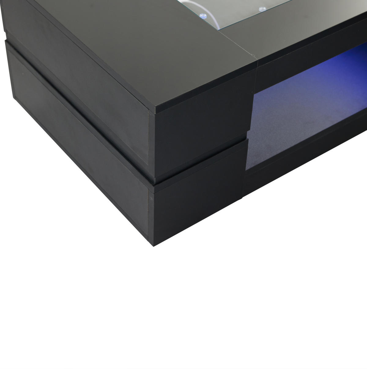 COUCHTISCH 100/50/35 cm schwarz mit LED-Beleuchtung - Schwarz, Holzwerkstoff (100/50/35cm) - OKWISH