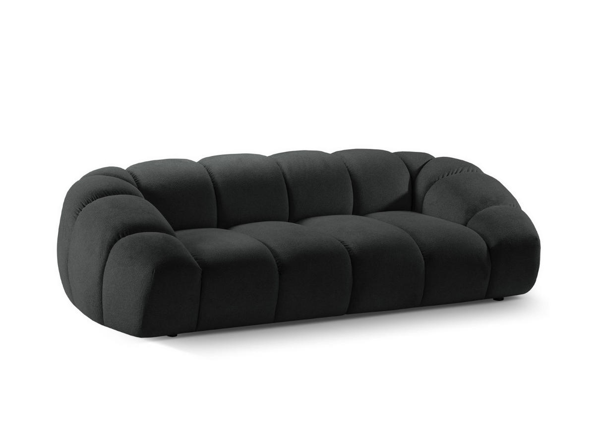 SOFA Diana aus Strukturierter Samt anthrazit 3 Sitzplätze - Anthrazit, Textil (114/72/234cm) - Micadoni