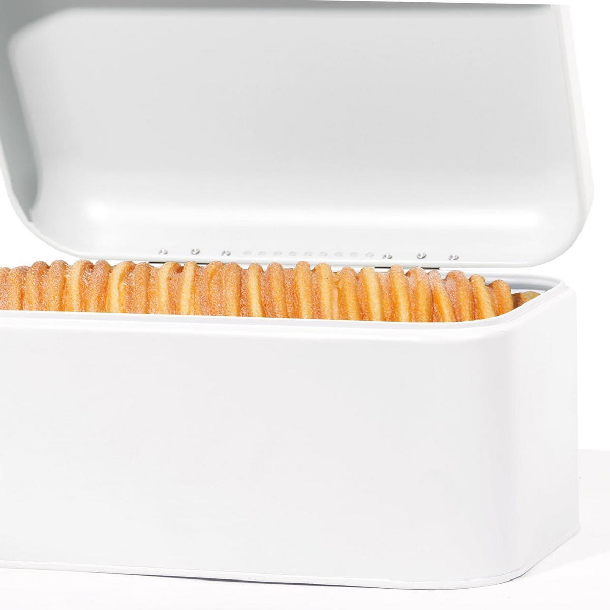 BROTAUFBEWAHRUNG Edelstahl, Brotbox mit Griff, staubdicht - Weiß, Metall (23/38/20cm) - LUXUSKOLLEKTION