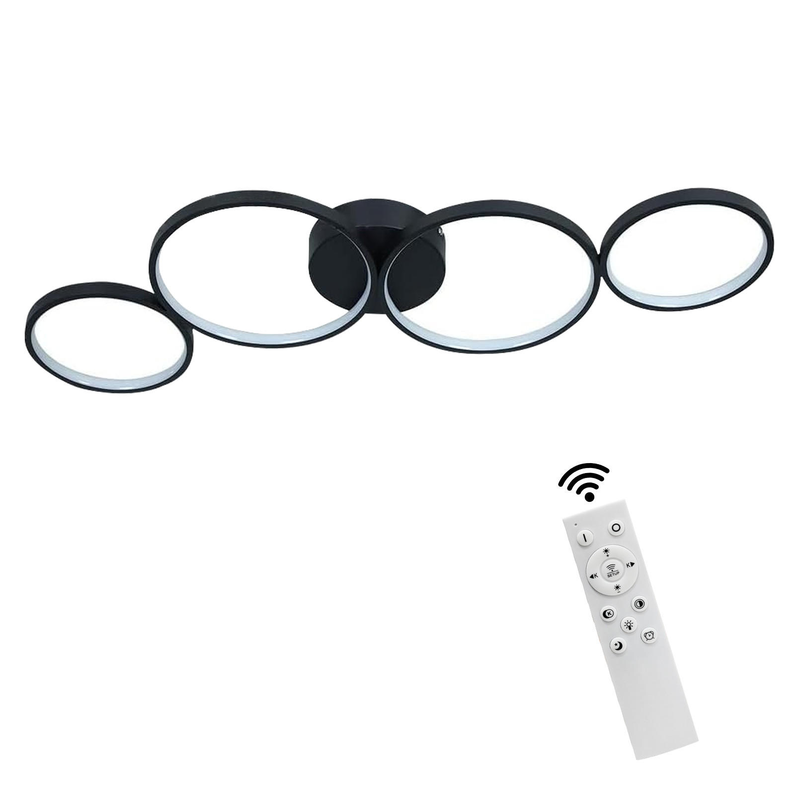LED-DECKENLEUCHTE Luftblase 88/31/5.7 cm - Schwarz, Metall (88/31/5.7cm) - Nettlife