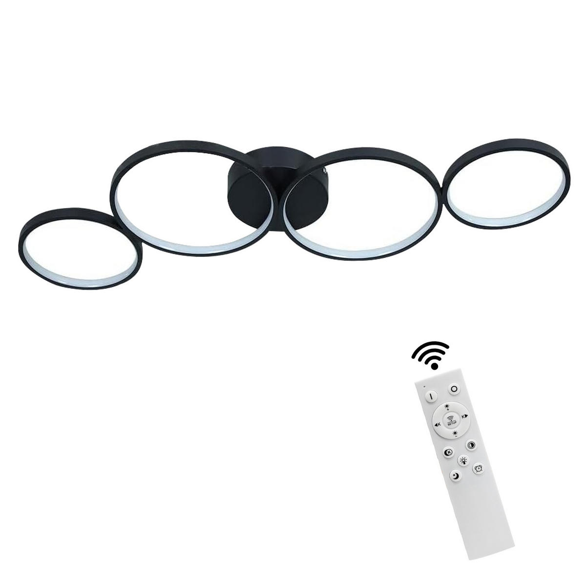 LED-DECKENLEUCHTE Luftblase 88/31/5.7 cm - Schwarz, Metall (88/31/5.7cm) - Nettlife