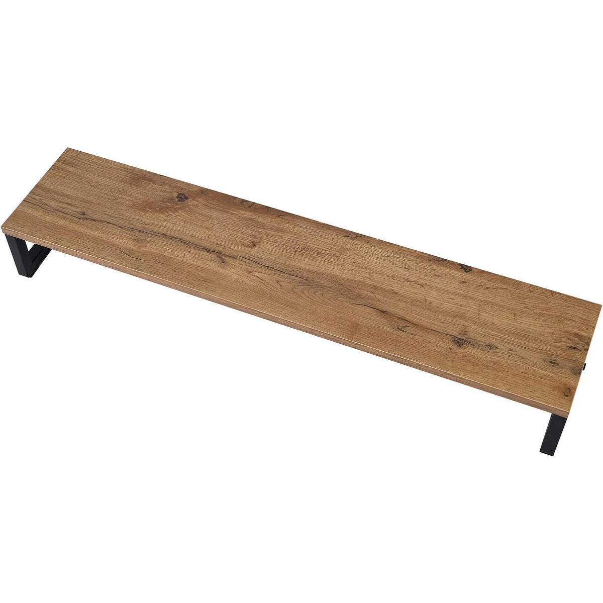 SCHREIBTISCHAUFSATZ Holzoptik Metall Erlefarben Schwarz Monitorablage 90x20x10 cm - Erlefarben/Schwarz, Holzwerkstoff/Metall (20/90/10cm) - Begryf