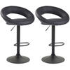 BARHOCKER 2er Set Lederlook grau - Schwarz/Grau, Textil/Metall (53/80/47cm) - CLP