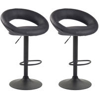 BARHOCKER 2er Set Lederlook grau - Schwarz/Grau, Textil/Metall (53/80/47cm) - CLP