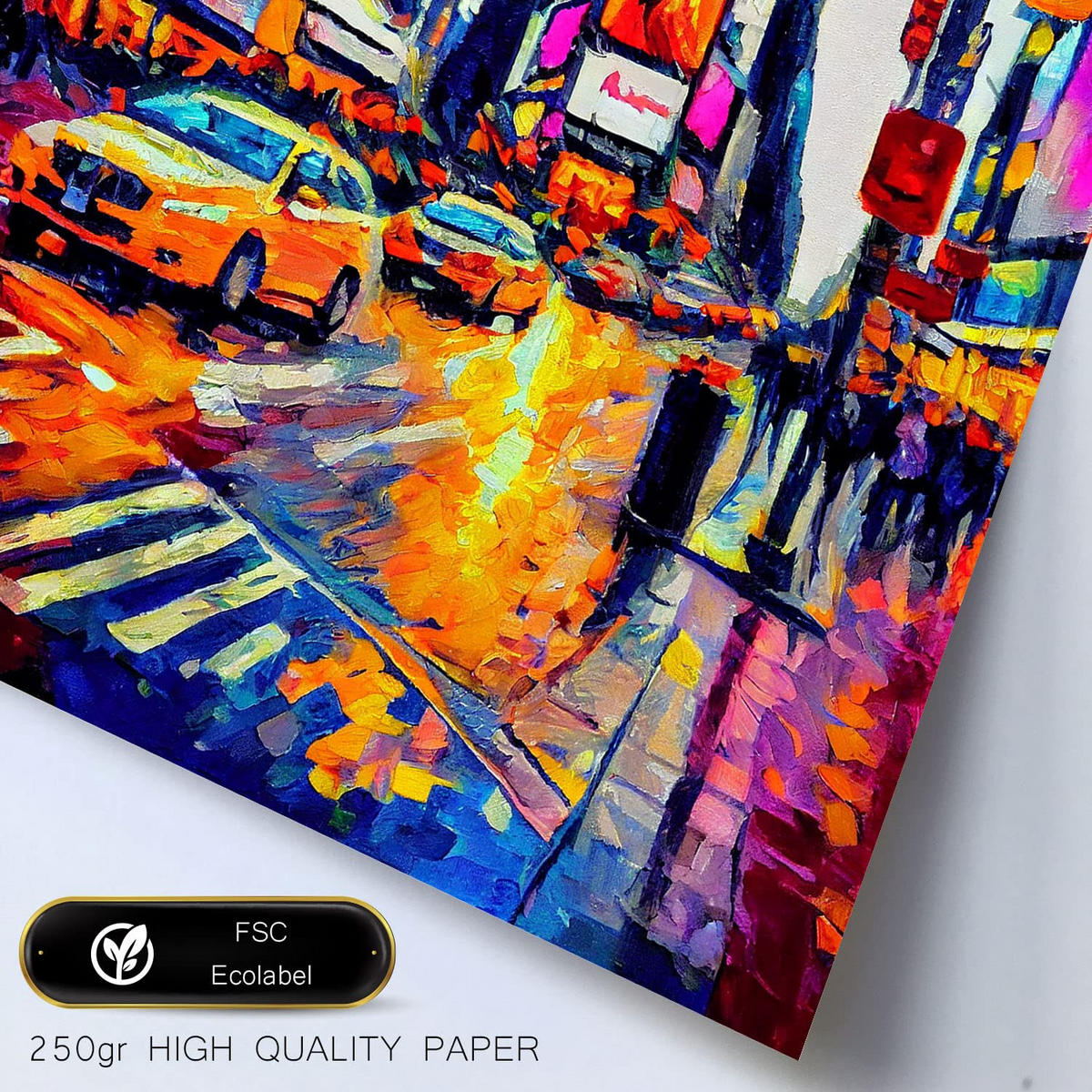 POSTER Set Mit 6 Menschengemacht Im Ölgemälde Stil A3 & A4 Schwarzer Rahmen - Schwarz, Papier (29/3cm) - Nacnic